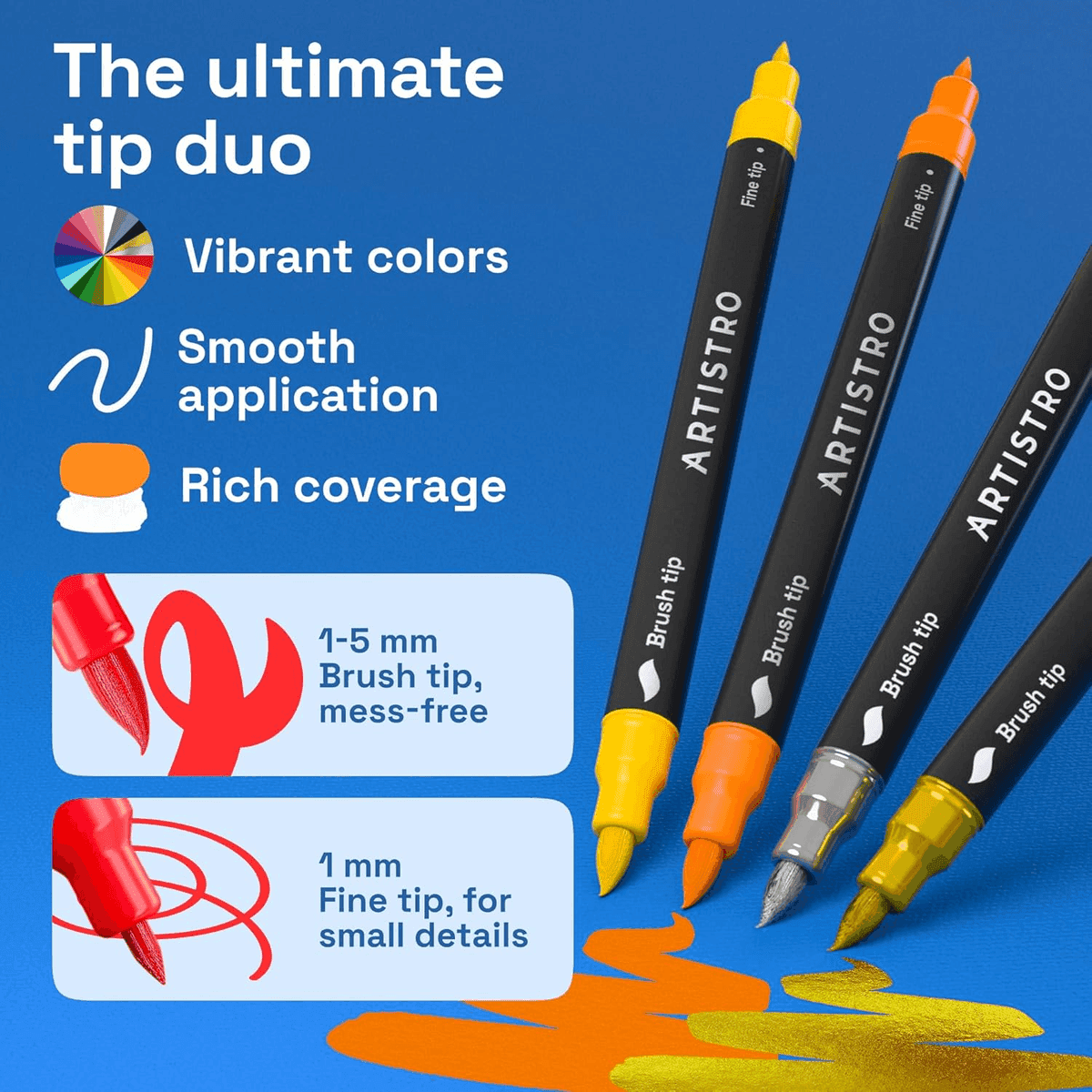 ARTISTRO 36-Color Dual-Tip Acrylic Paint Markers image 3
