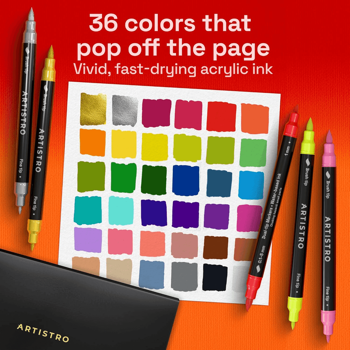 ARTISTRO 36-Color Dual-Tip Acrylic Paint Markers image 2