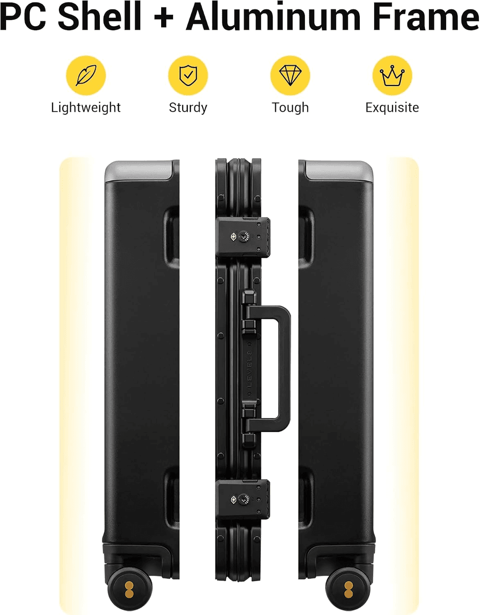 LEVEL8 Zipperless 20-Inch Carry-On Suitcase - Black image 3