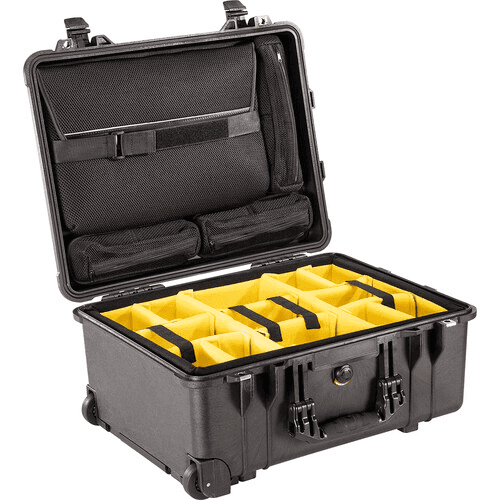 Pelican 1560SC Studio Case with Yellow Dividers