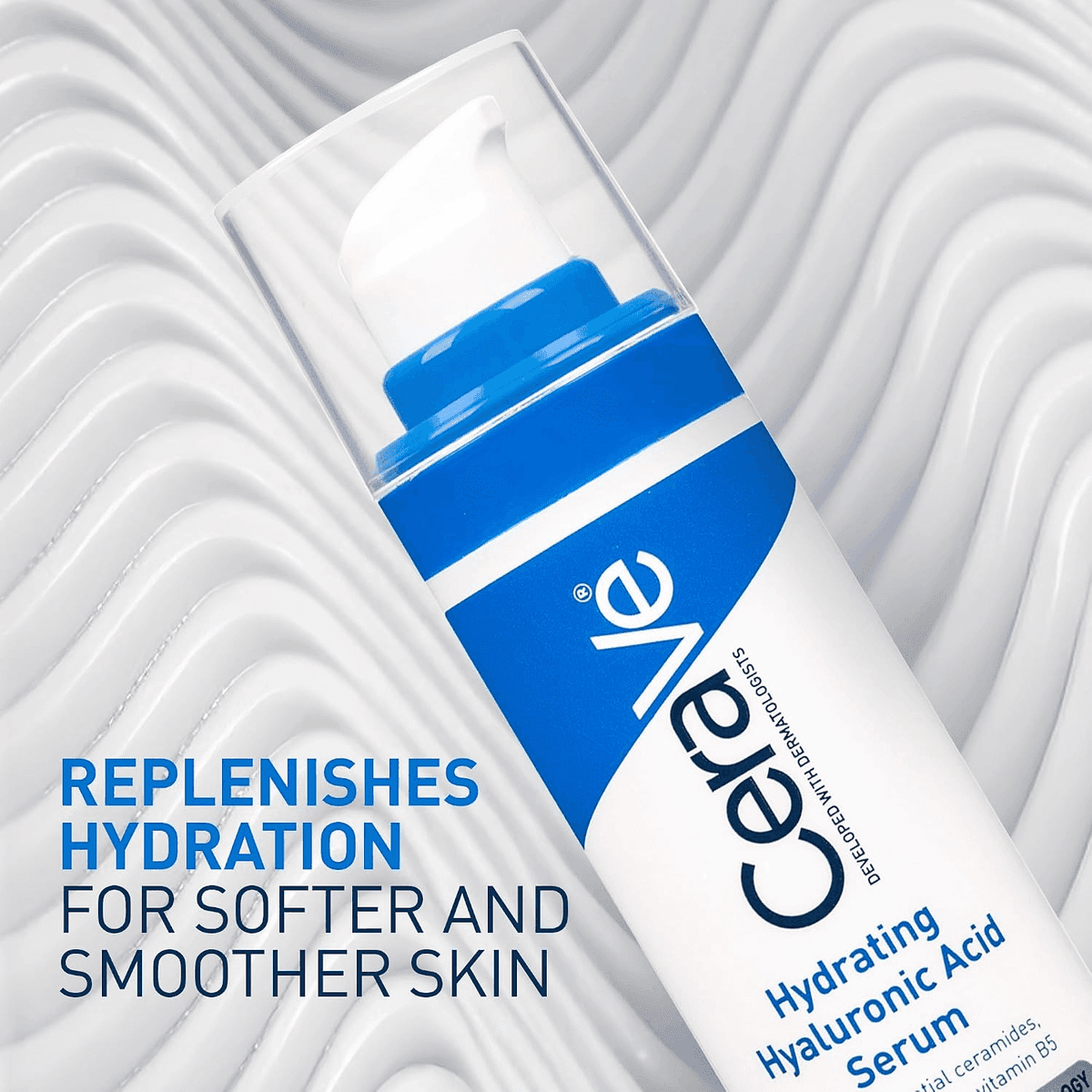 CeraVe Hydrating Hyaluronic Acid Face Serum, 1 oz image 2