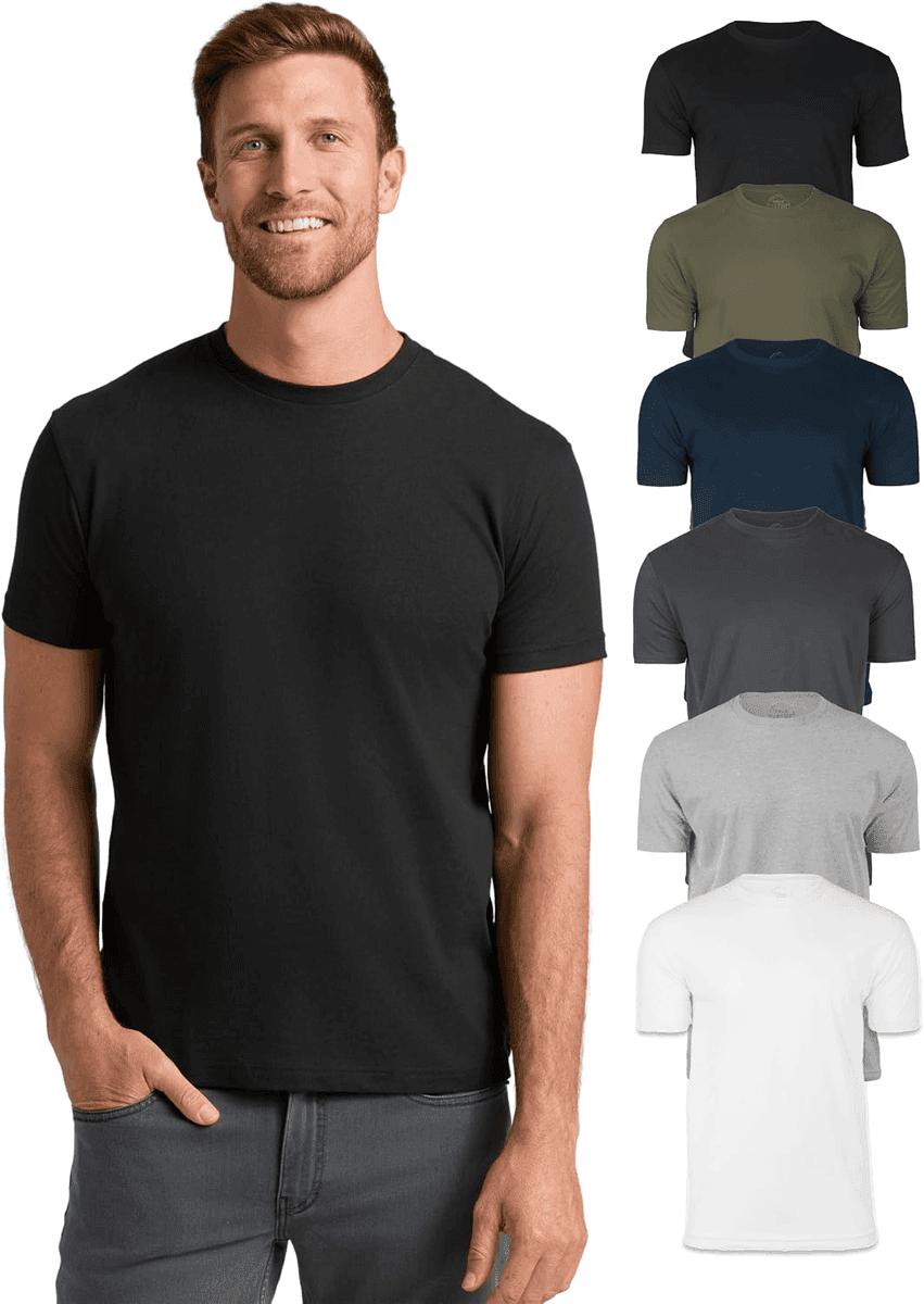 True Classic Men's Crew-Neck T-Shirts, Staple 6-Pack - Large