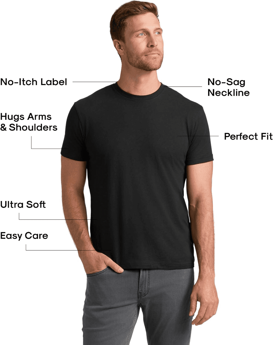 True Classic Men's Staple Crew-Neck T-Shirts (6-Pack, X-Large) image 3