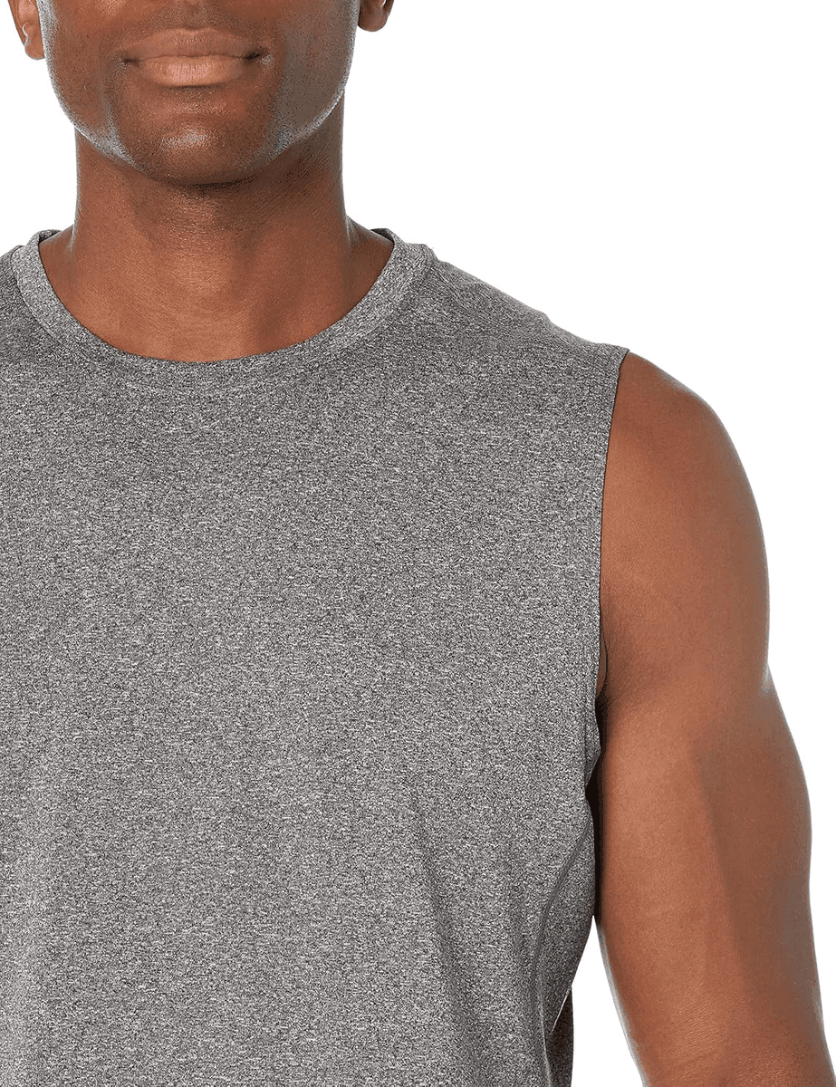 Amazon Essentials Men's Active Quick-Dry Sleeveless Shirt - Black Heather, Medium image 3