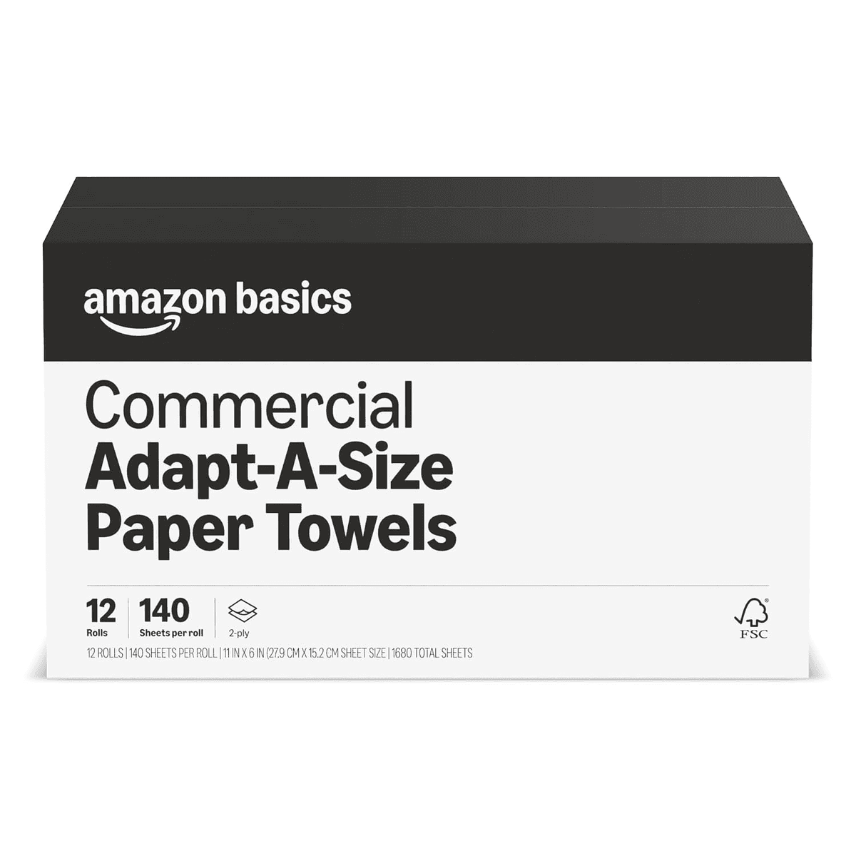 Amazon Basics 2-Ply Adapt-a-Size Paper Towels - 12 Rolls