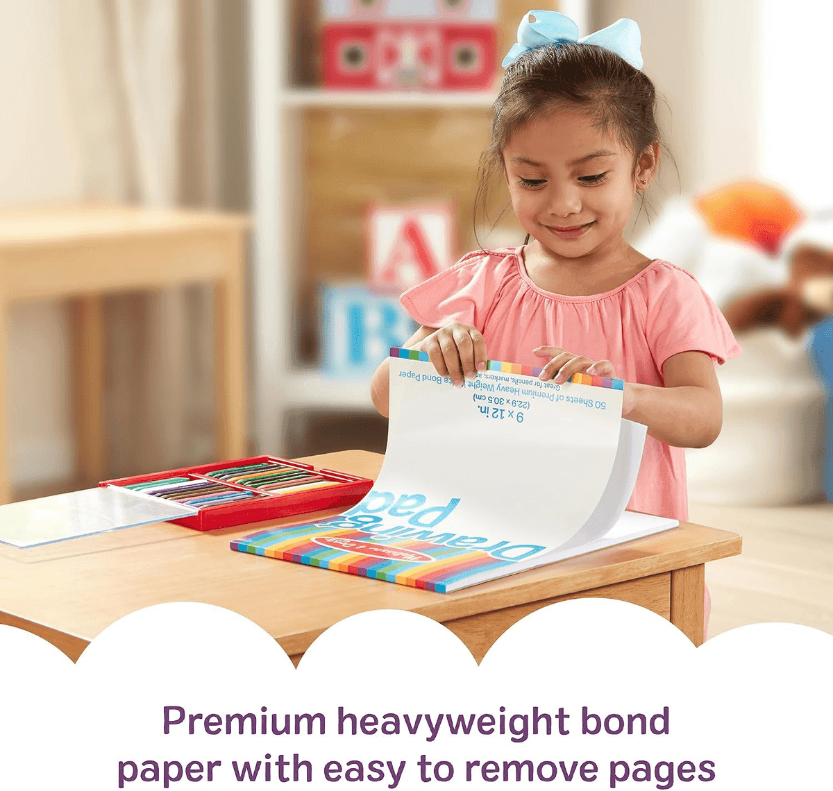 Melissa & Doug 9 x 12-Inch Drawing Paper Pads, 3-Pack image 3