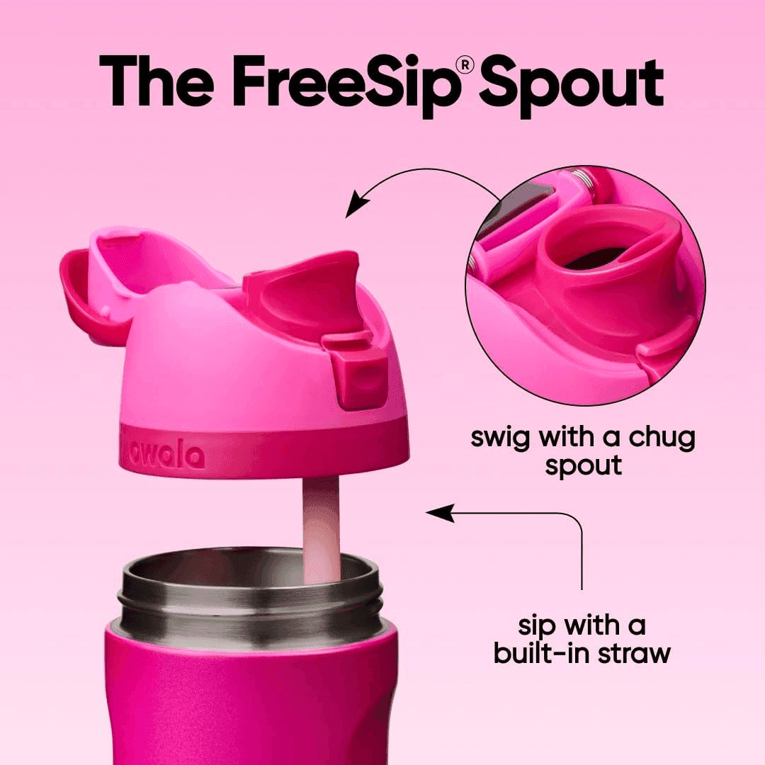 Owala FreeSip 24 oz Stainless Steel Water Bottle - Read My Lips image 3