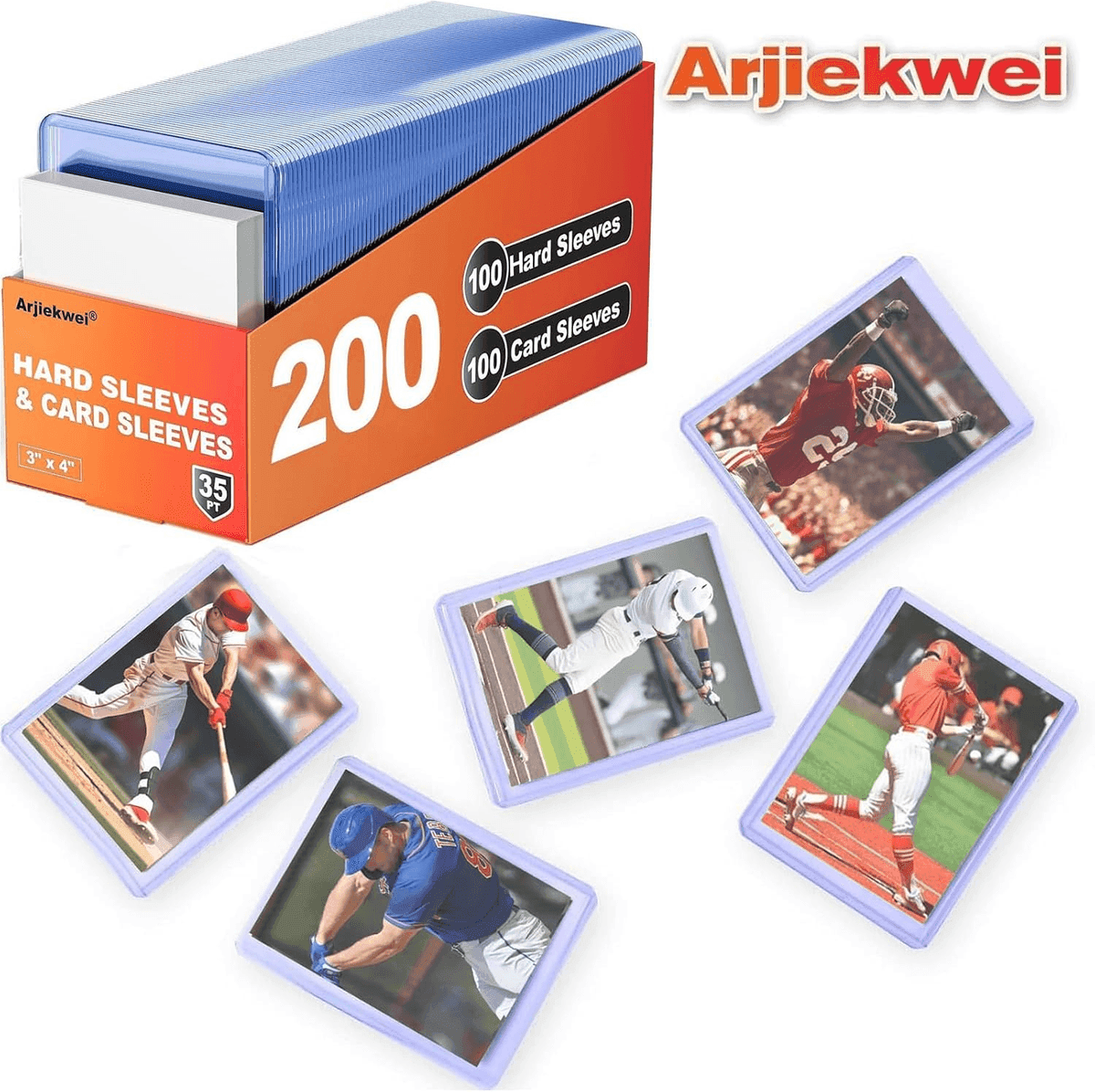 Arjiekwei 2,000-Count Hard and Soft Trading Card Sleeves image 5