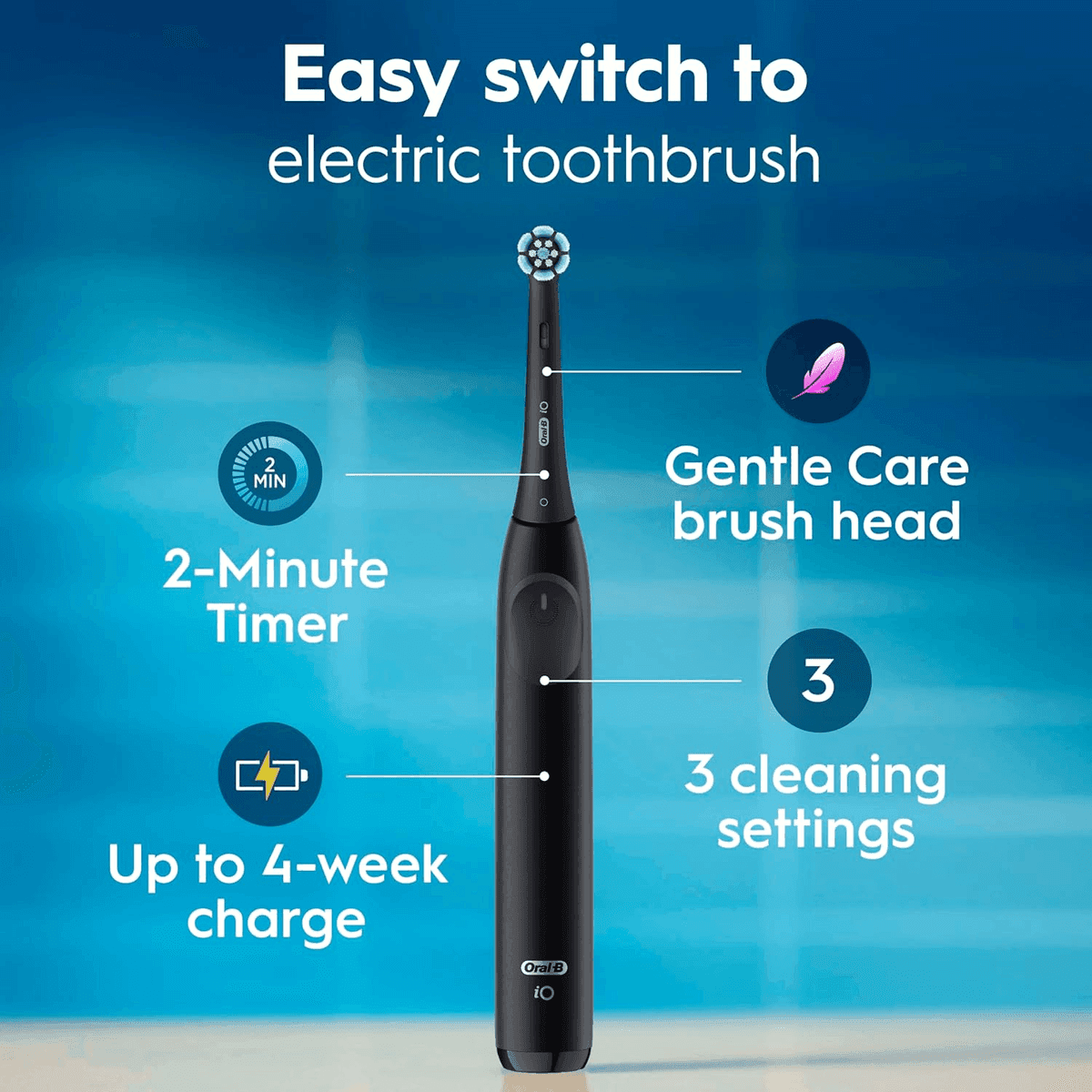 Oral-B iO Series 2 Limited Electric Toothbrush, Night Black image 3