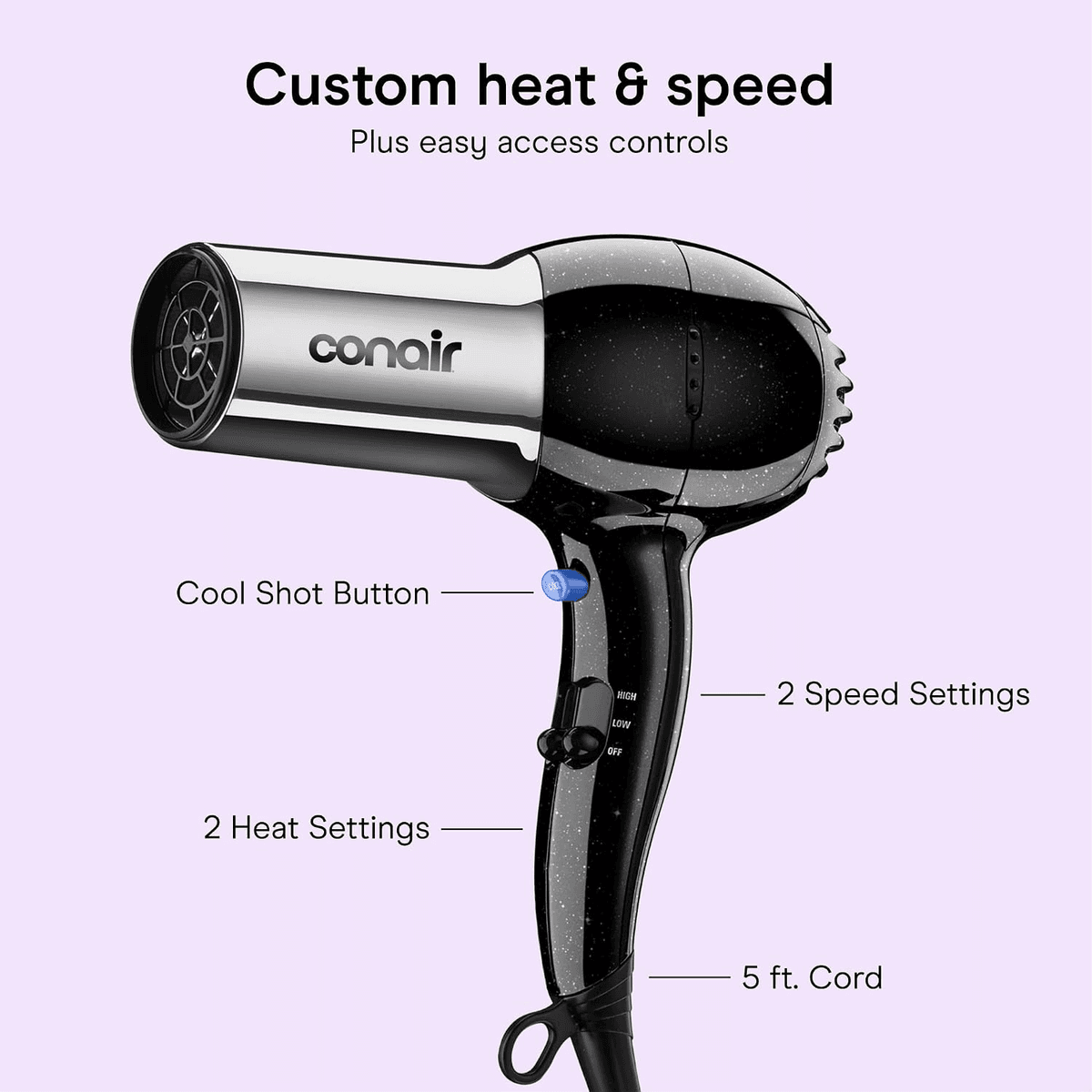 Conair 1875W Ionic Hair Dryer with Concentrator image 4