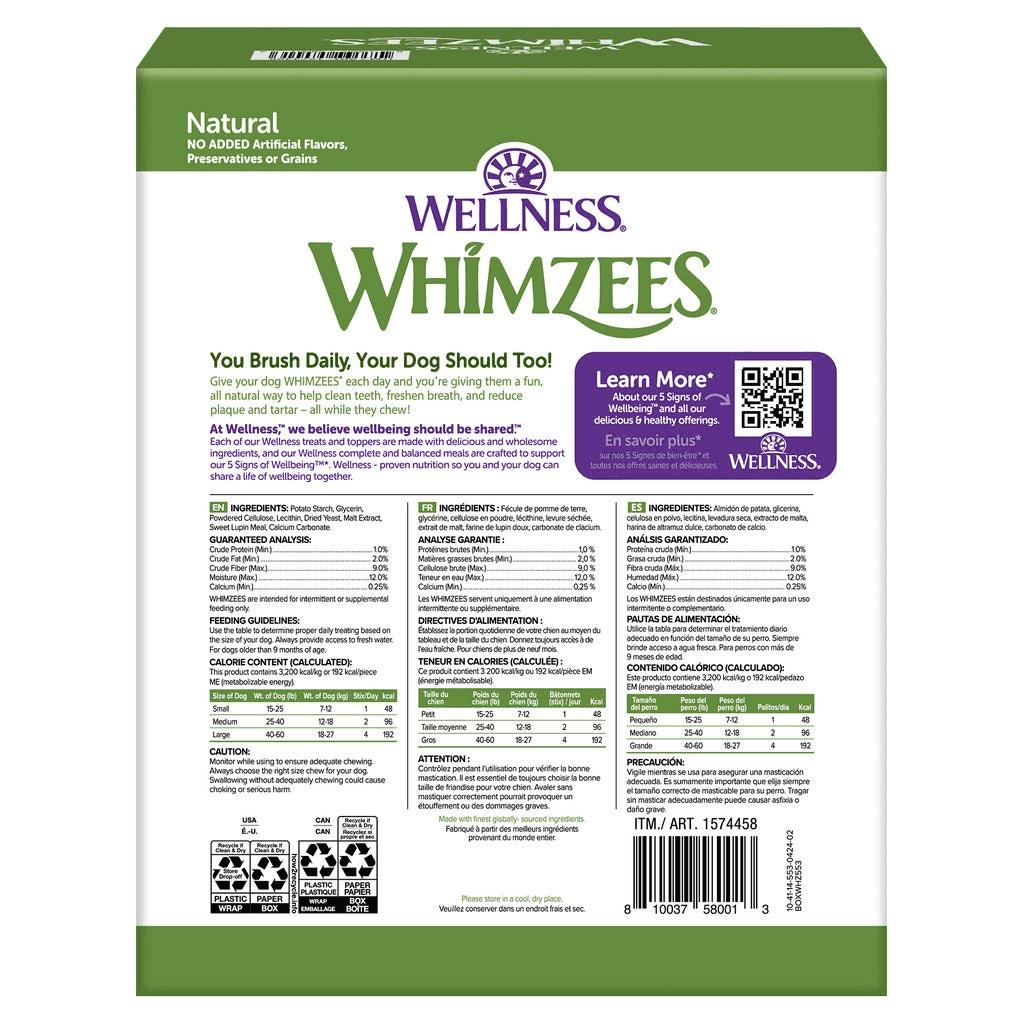 Whimzees Natural Dental Chew Sticks, 72 Count image 2