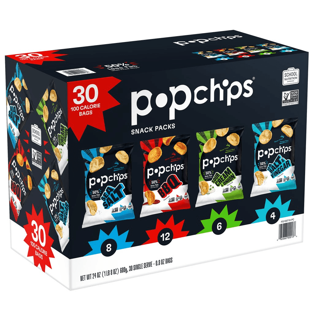 Popchips Potato Chips Snack Packs Variety Pack 30-Count