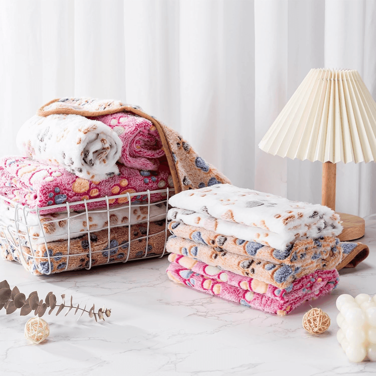 CADONO 3-Pack Small Flannel Pet Blankets image 5