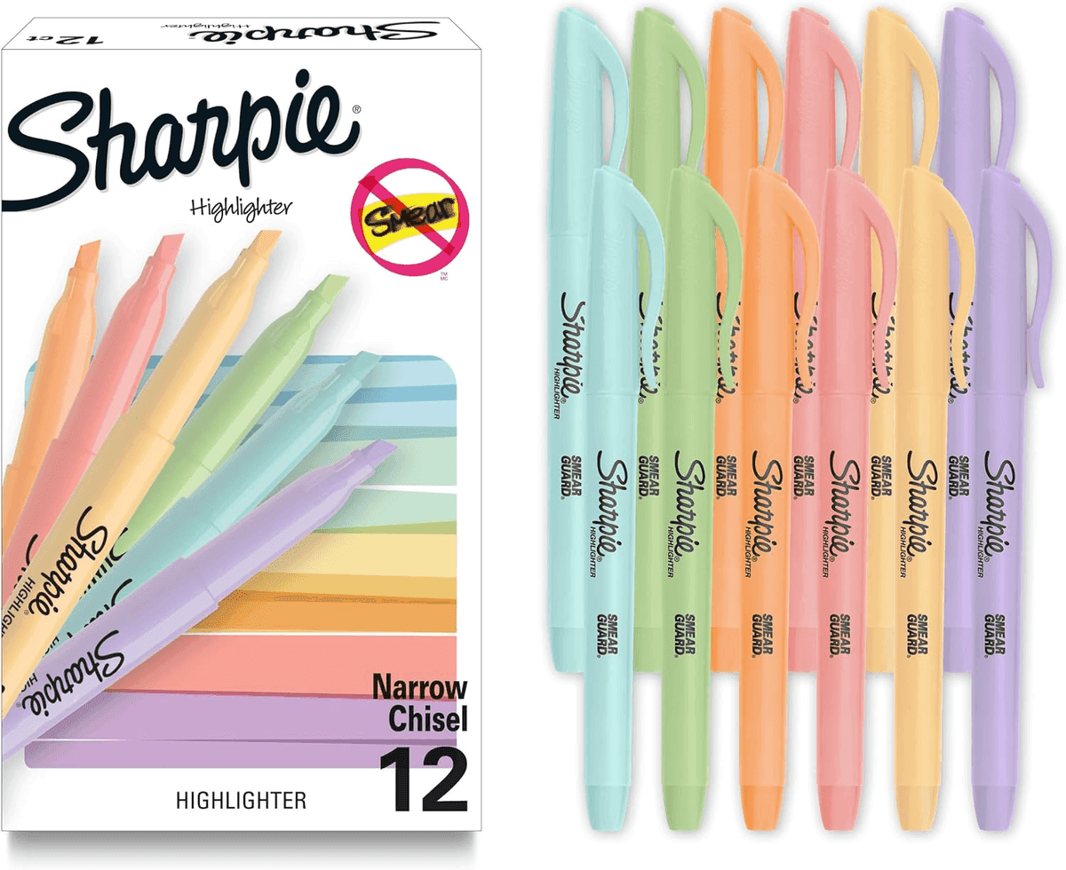 Sharpie Pastel Pocket Highlighters 12-Pack for $8.99