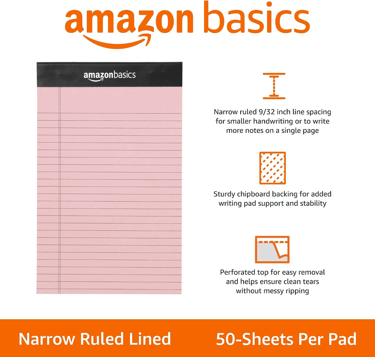 Amazon Basics 5x8 Narrow Ruled Writing Pads 6-Pack $7.07 image 2