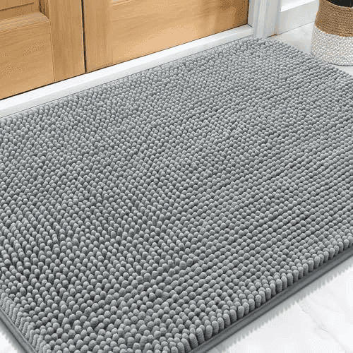 OLANLY 30 x 20-Inch Chenille Dog Door Mat, Grey image 2