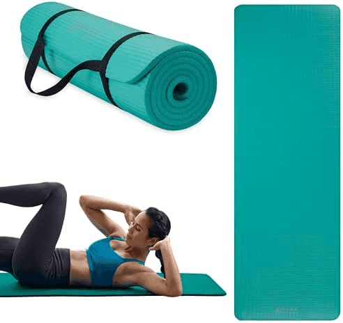 Gaiam 10 mm Thick Yoga Mat with Carrying Strap - Teal image 2