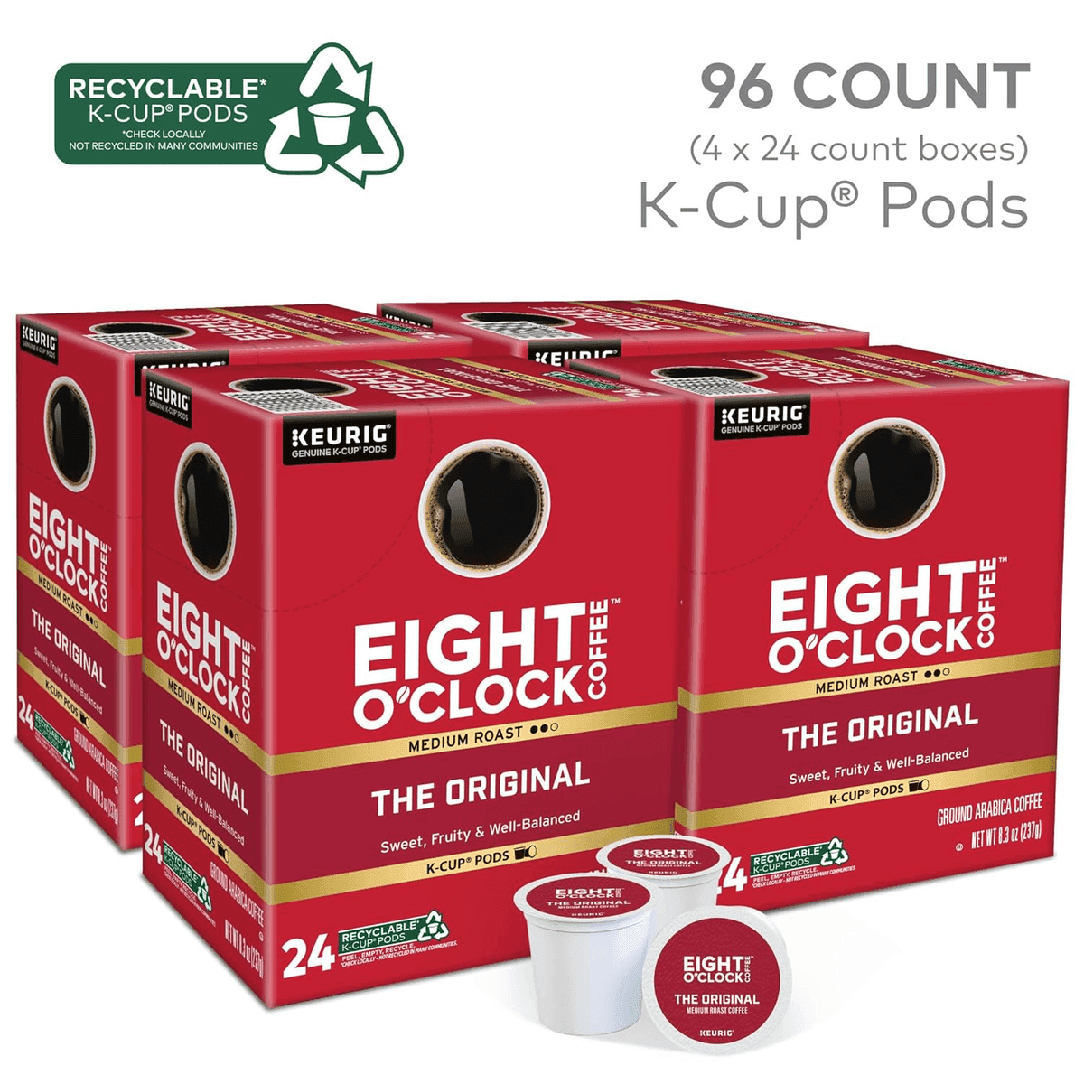 Eight O'Clock Coffee The Original Medium Roast K-Cup Pods - 96 Count image 2