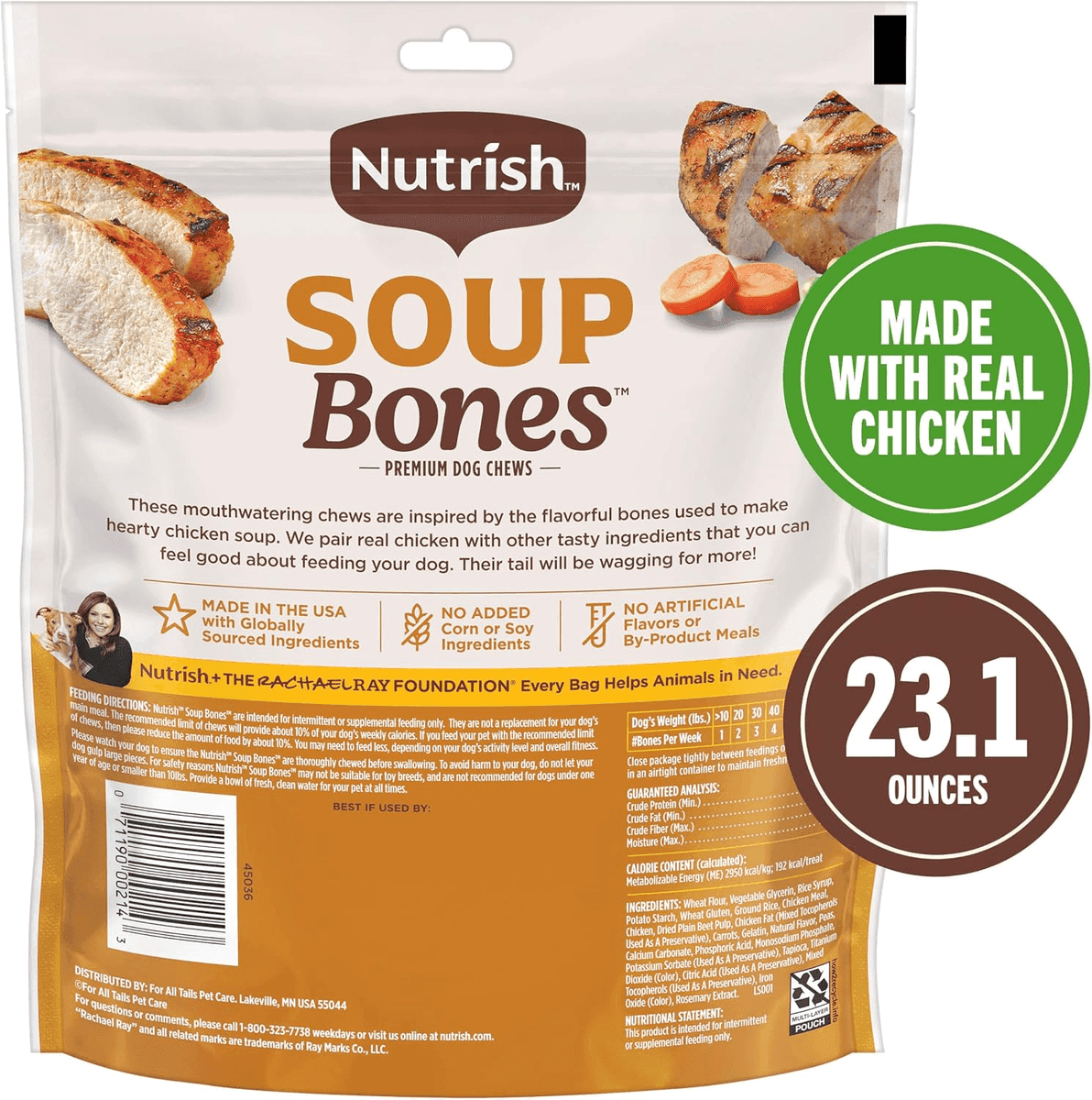 Rachael Ray Nutrish Soup Bones Chicken & Veggies Dog Chews - 11 Treats image 2