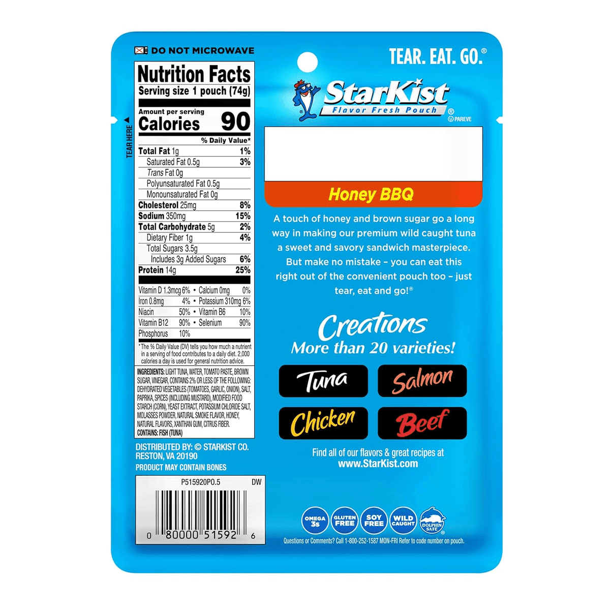 StarKist Tuna Creations Honey BBQ 2.6 oz Pouches, 24-Pack image 2