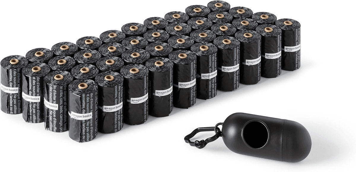 Amazon Basics Unscented Dog Waste Bags with Dispenser, 600 Count