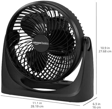 Amazon Basics Air Circulator Desk Fan, 3 Speeds, Black image 3