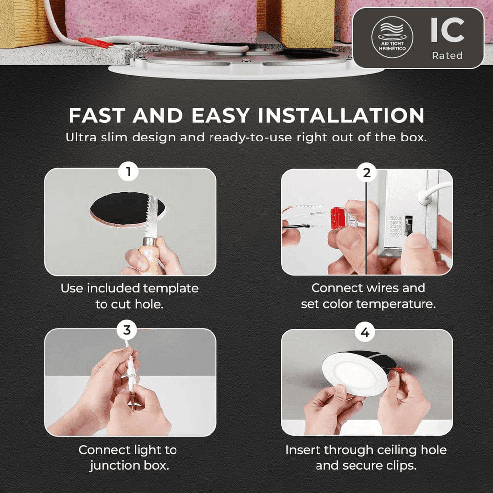 Globe Electric 12-Pack 6-Inch Canless LED Recessed Lights image 3