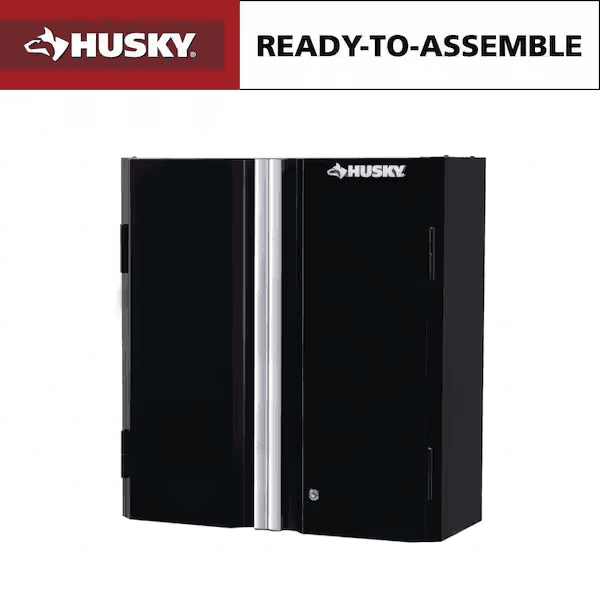 Husky 28-inch Steel Wall-Mounted Garage Cabinet - Black