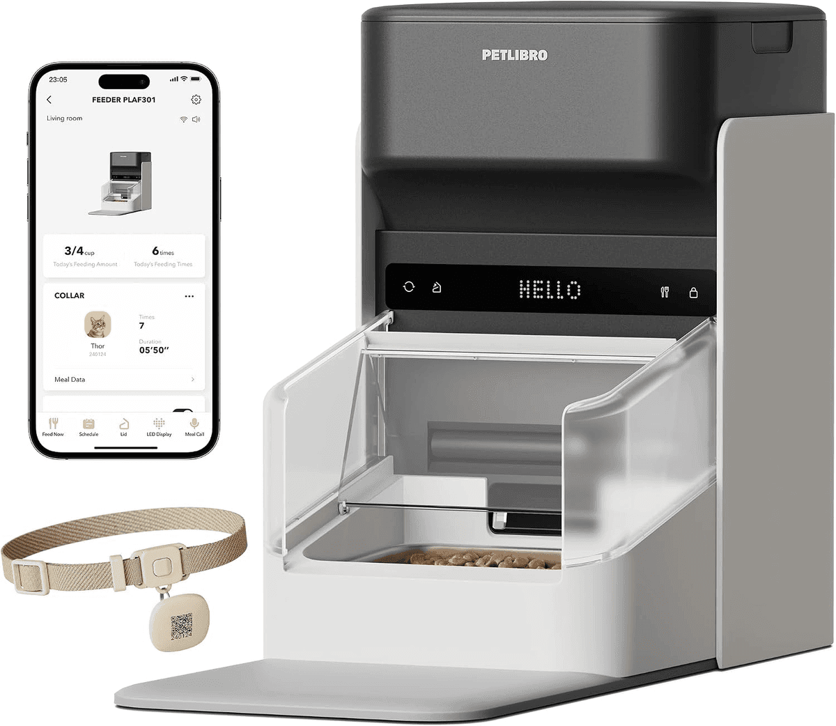 PETLIBRO RFID Automatic Cat Feeder, 3L - White