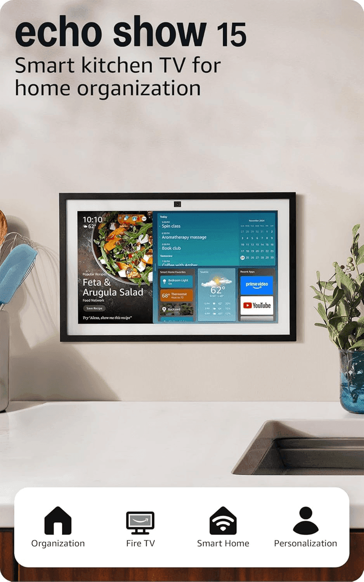 Amazon Echo Show 15 Full HD Smart Display with Built-In Fire TV