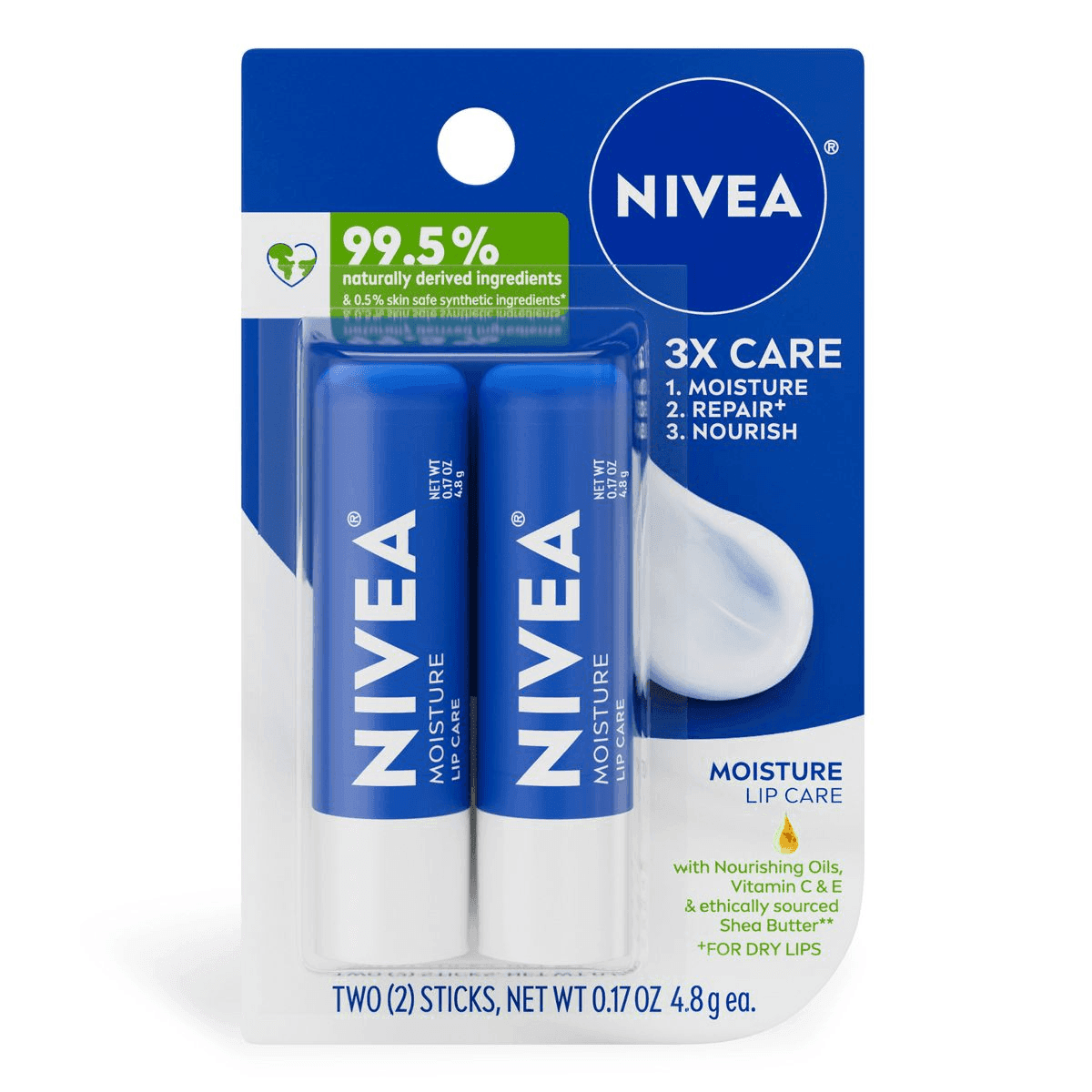 NIVEA Moisture Lip Care 2-Pack